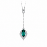 Collier Palatine — Moissanite & émeraude de laboratoire