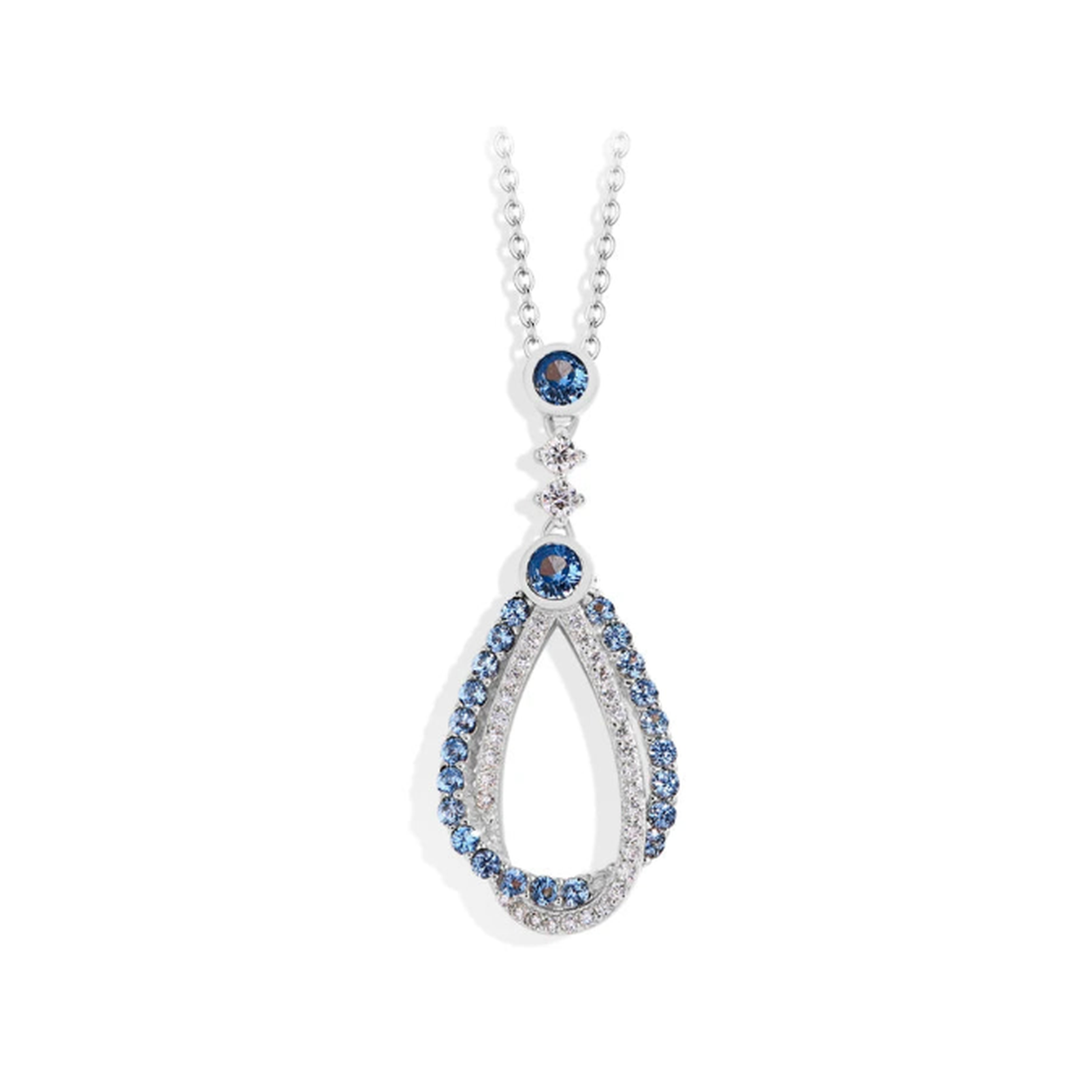 Collier Azur — Moissanite & spinelle bleu