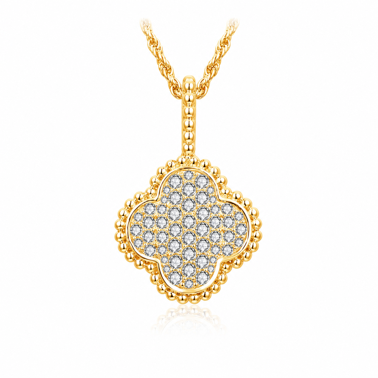 Collier Clémence — Trèfle de moissanites