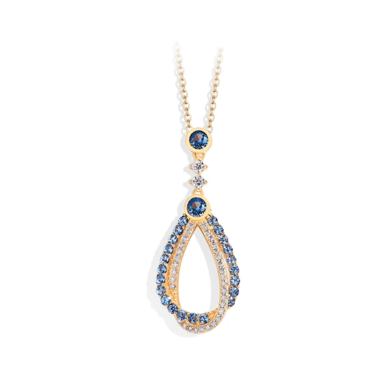 Collier Azur — Moissanite & spinelle bleu
