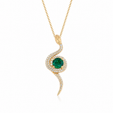 Cleo Necklace — Snake & Lab Green Stone