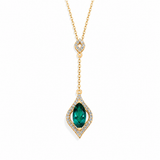 Collier Palatine — Moissanite & émeraude de laboratoire