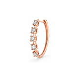 Sterling Silver Five-Stone Moissanite Hoop Earrings