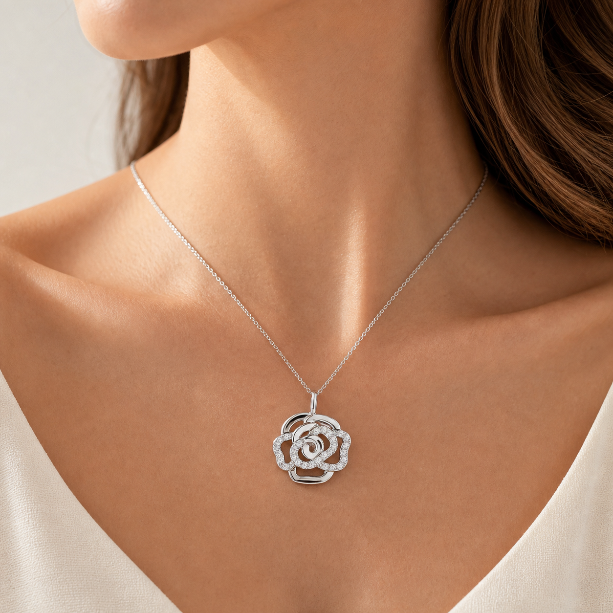 Bagatelle Necklace — Moissanite Rose