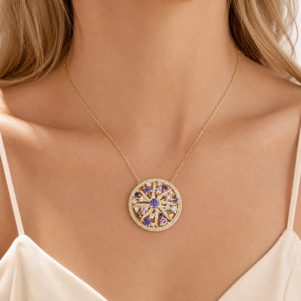 Collier Iris — Moissanite & pierres de couleur
