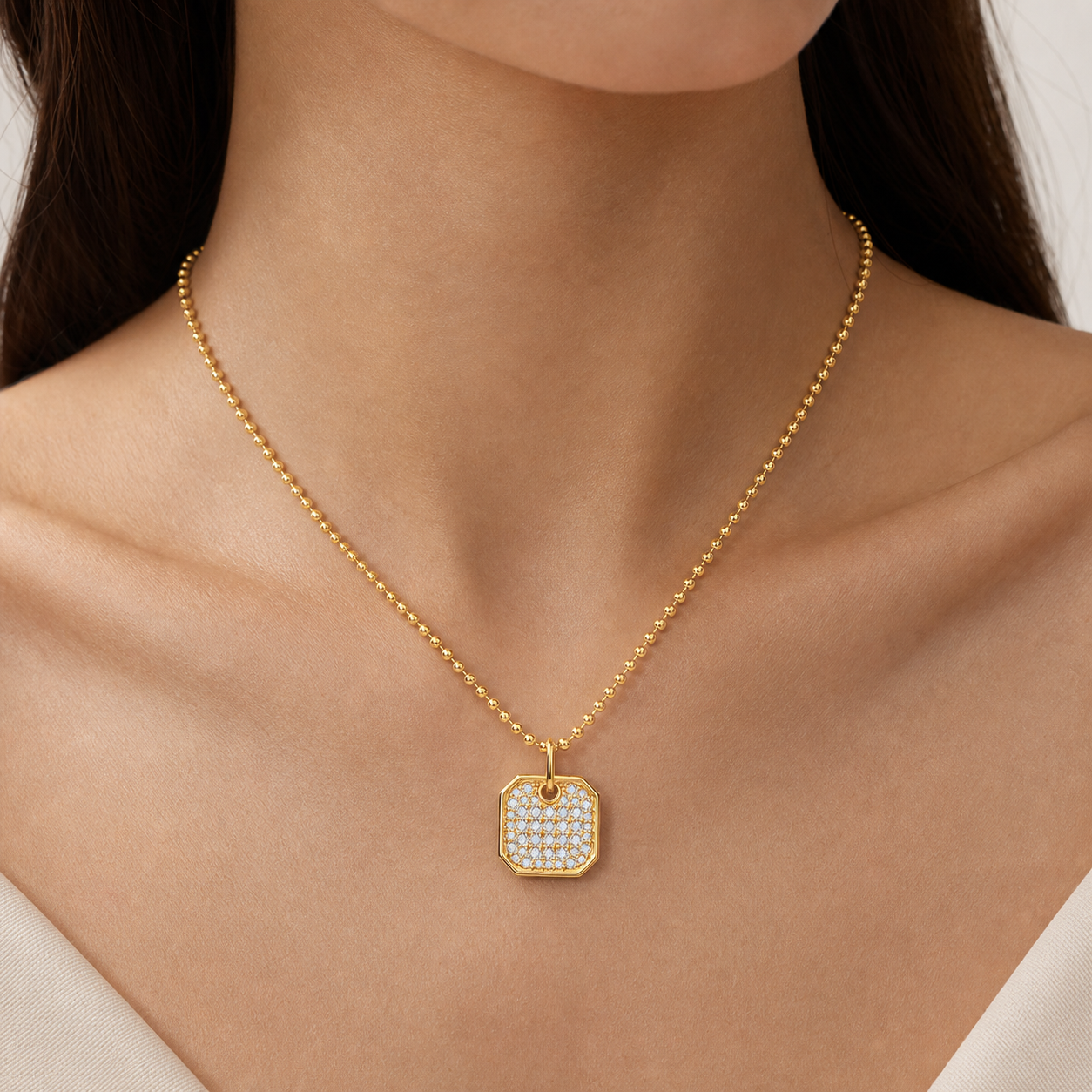 Collier Octave — Pavé de moissanites