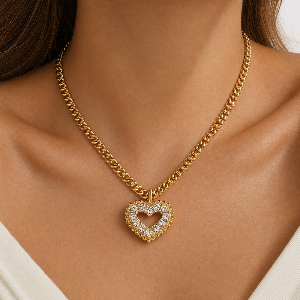 Valentine Necklace - Moissanite Heart