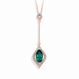 Collier Palatine — Moissanite & émeraude de laboratoire