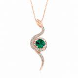 Cleo Necklace — Snake & Lab Green Stone