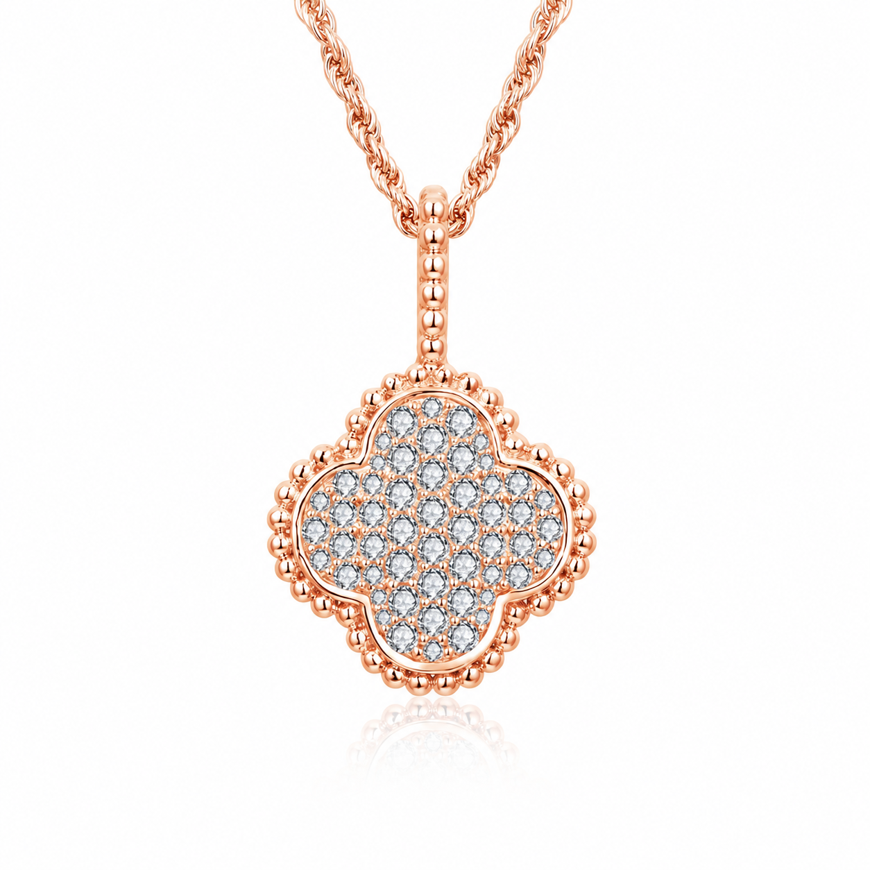 Collier Clémence — Trèfle de moissanites
