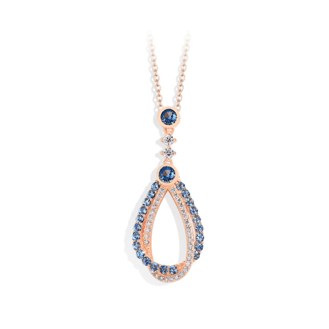 Collier Azur — Moissanite & spinelle bleu