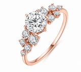 Bague Fleur Royale — Moissanite ronde