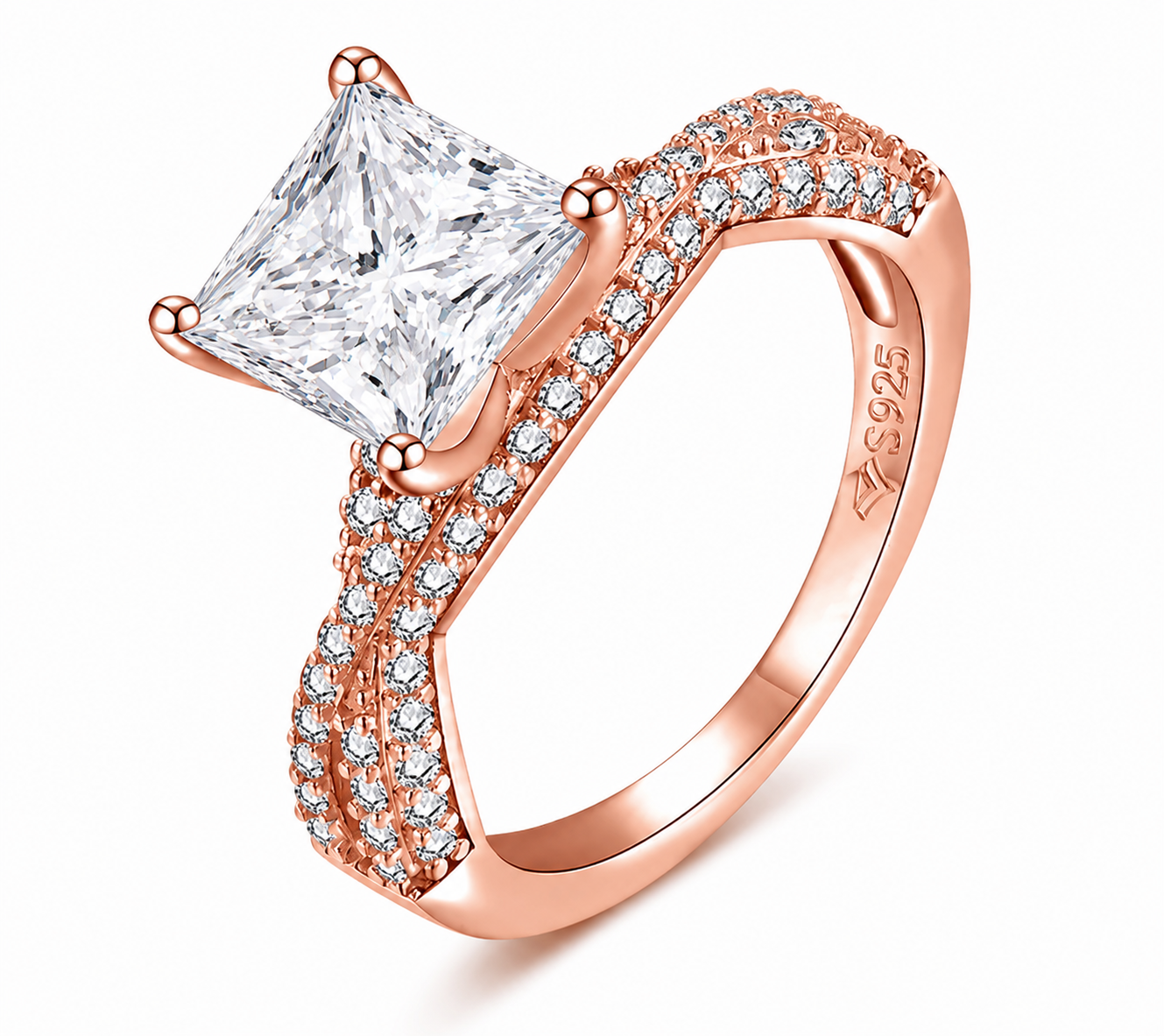 Bague Athéna — Moissanite princesse
