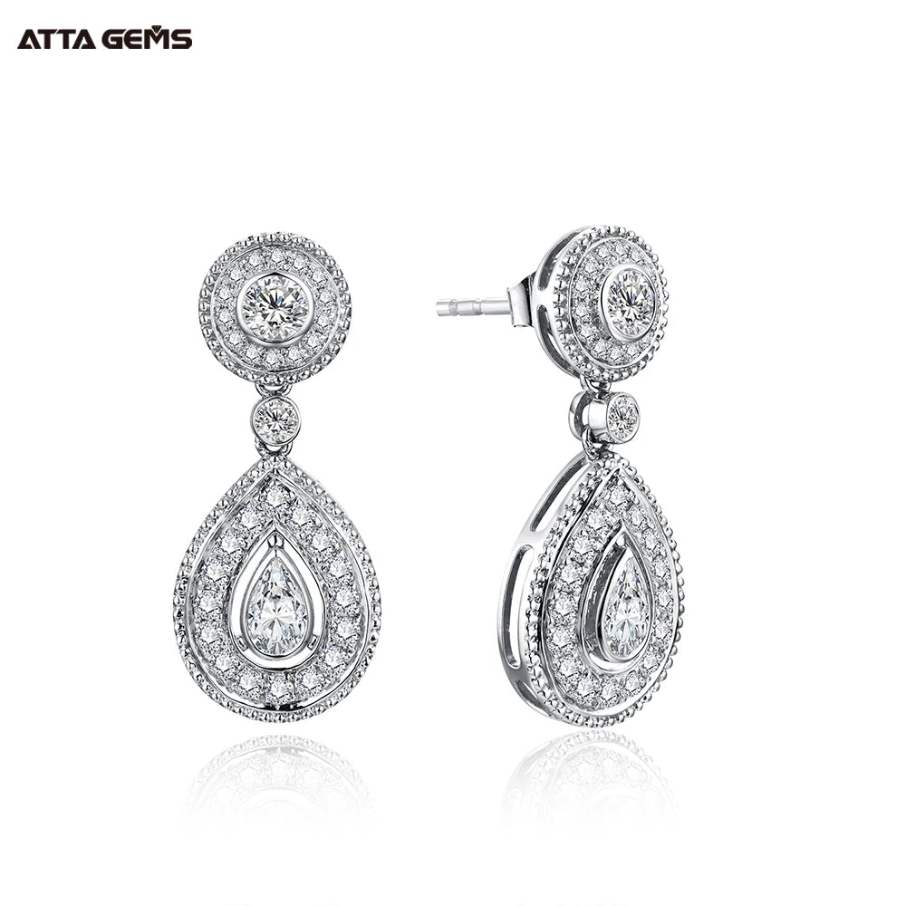 Boucles d'oreilles goutte poire moissanite argent 925 - vue 1