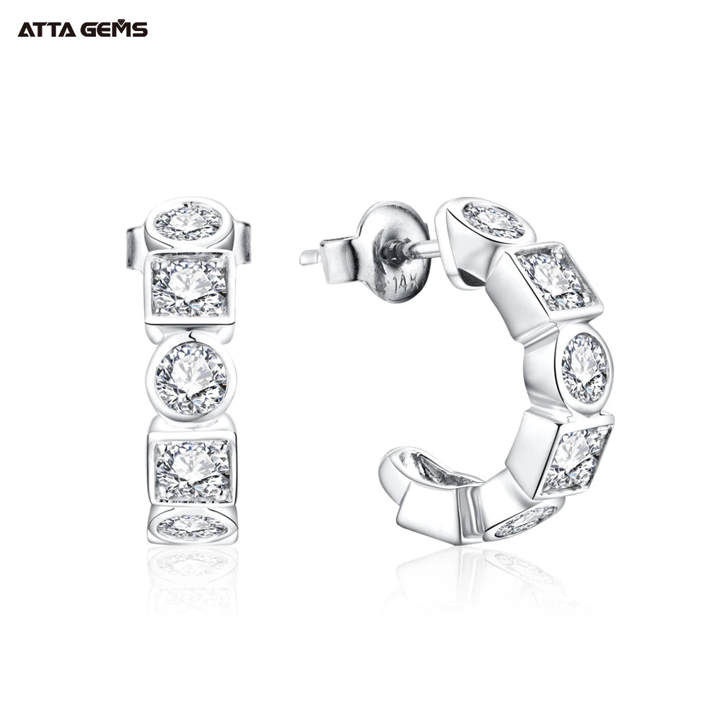 Créoles moissanite 3,5 mm en argent 925 - vue 1
