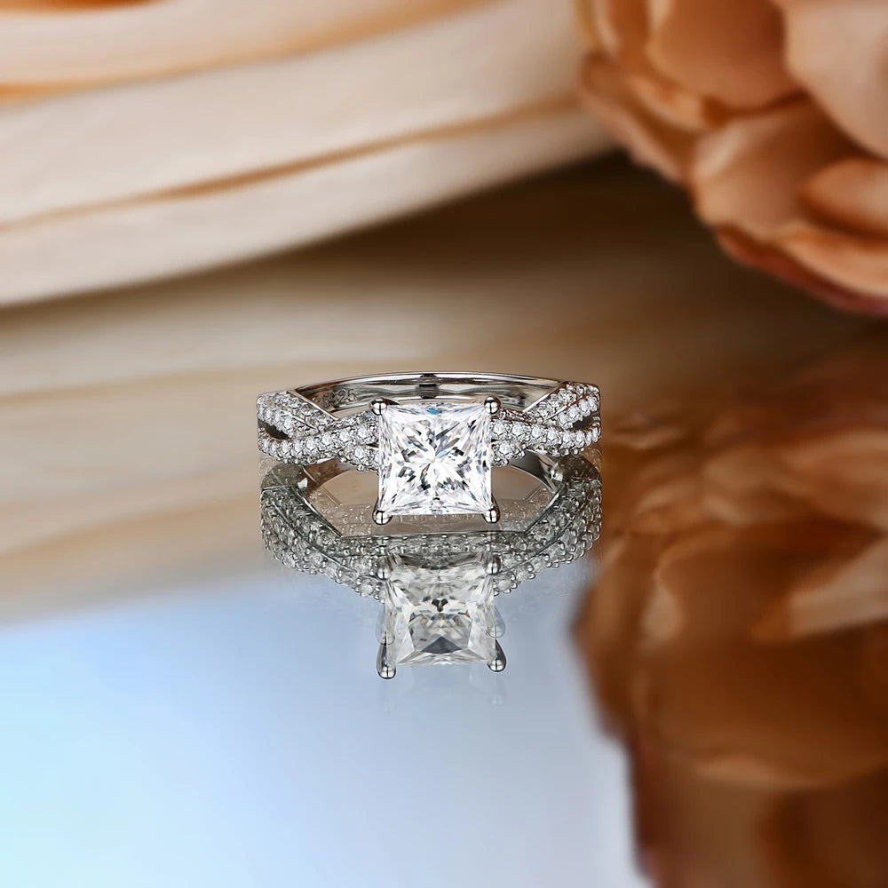 Bague Diane — Moissanite princesse 2 carats — vue 6 — WM Paris