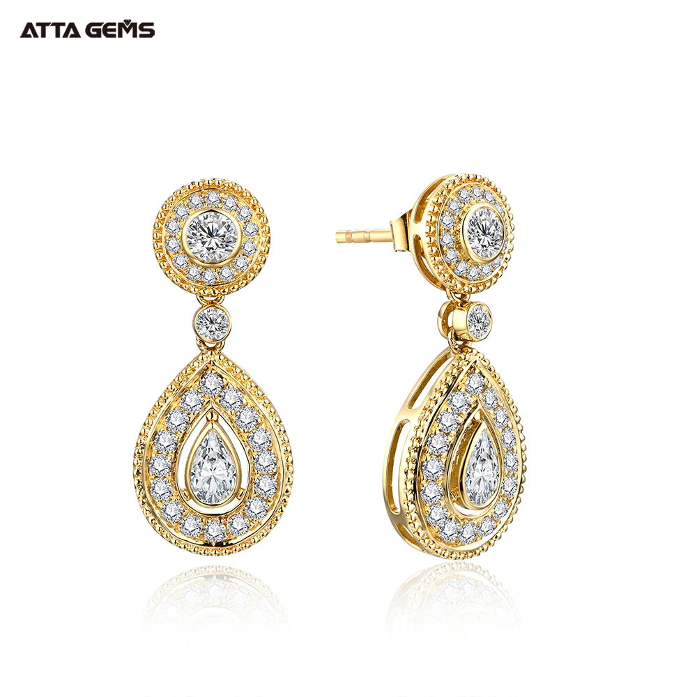Boucles d'oreilles goutte poire moissanite argent 925 - vue 3