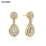 Boucles d'oreilles goutte poire moissanite argent 925 - vue 3