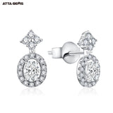 Clous d'oreilles ovales moissanite en argent 925 - vue 10