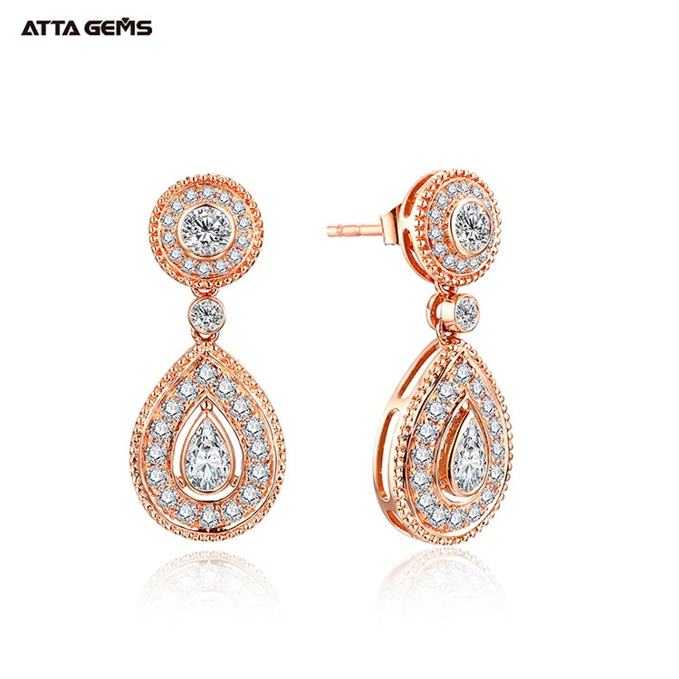 Boucles d'oreilles goutte poire moissanite argent 925 - vue 11