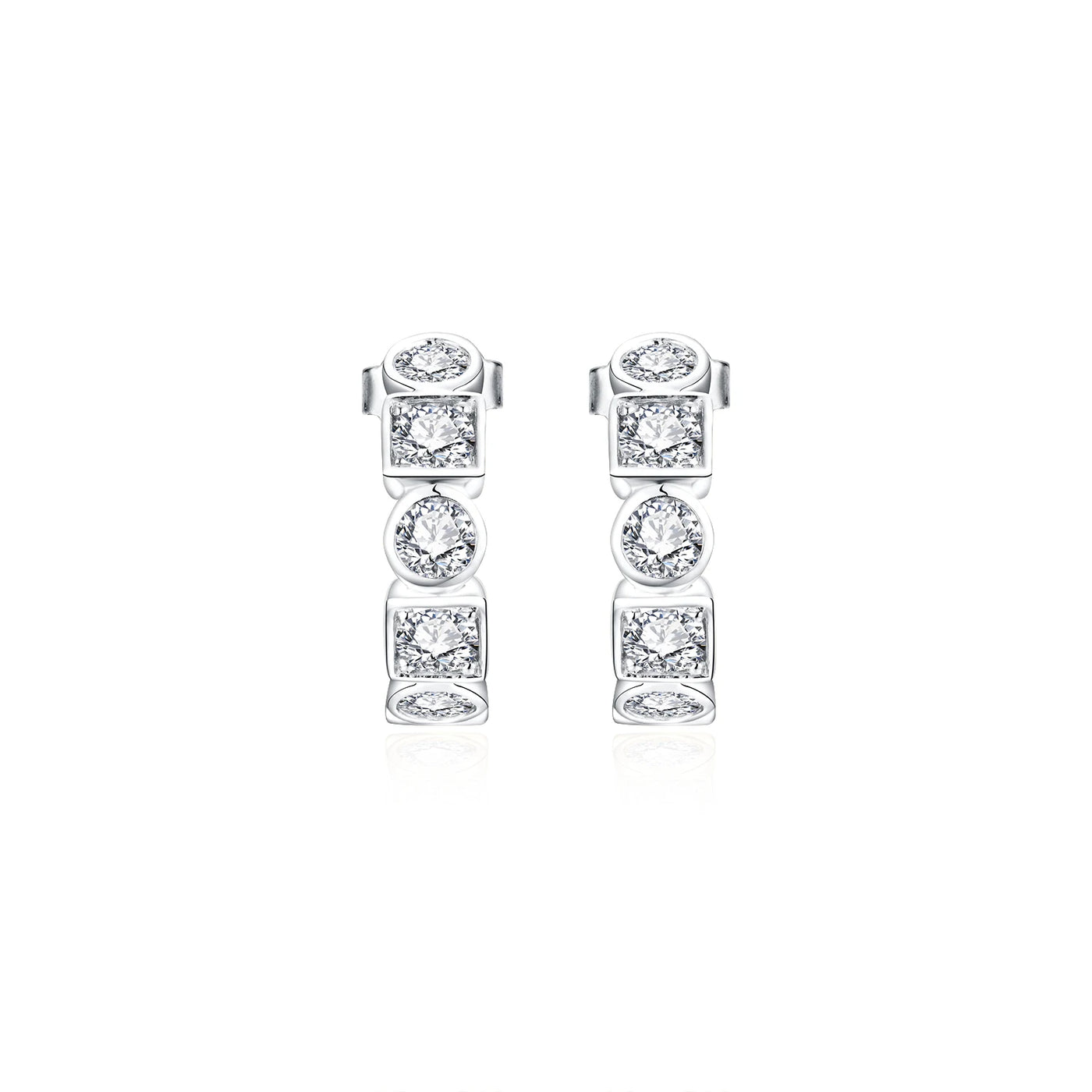 Créoles moissanite 3,5 mm en argent 925 - vue 5