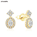 Clous d'oreilles ovales moissanite en argent 925 - vue 1