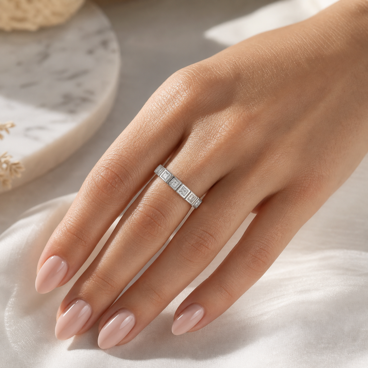 Adele Ring – Princess Moissanite