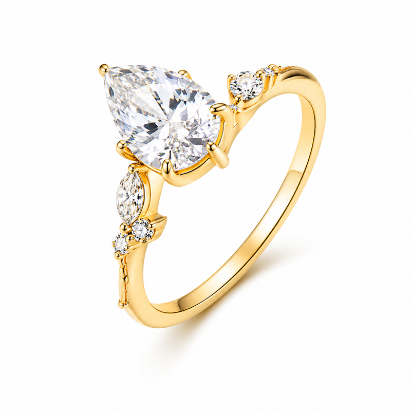 Bague Amélie — Moissanite poire