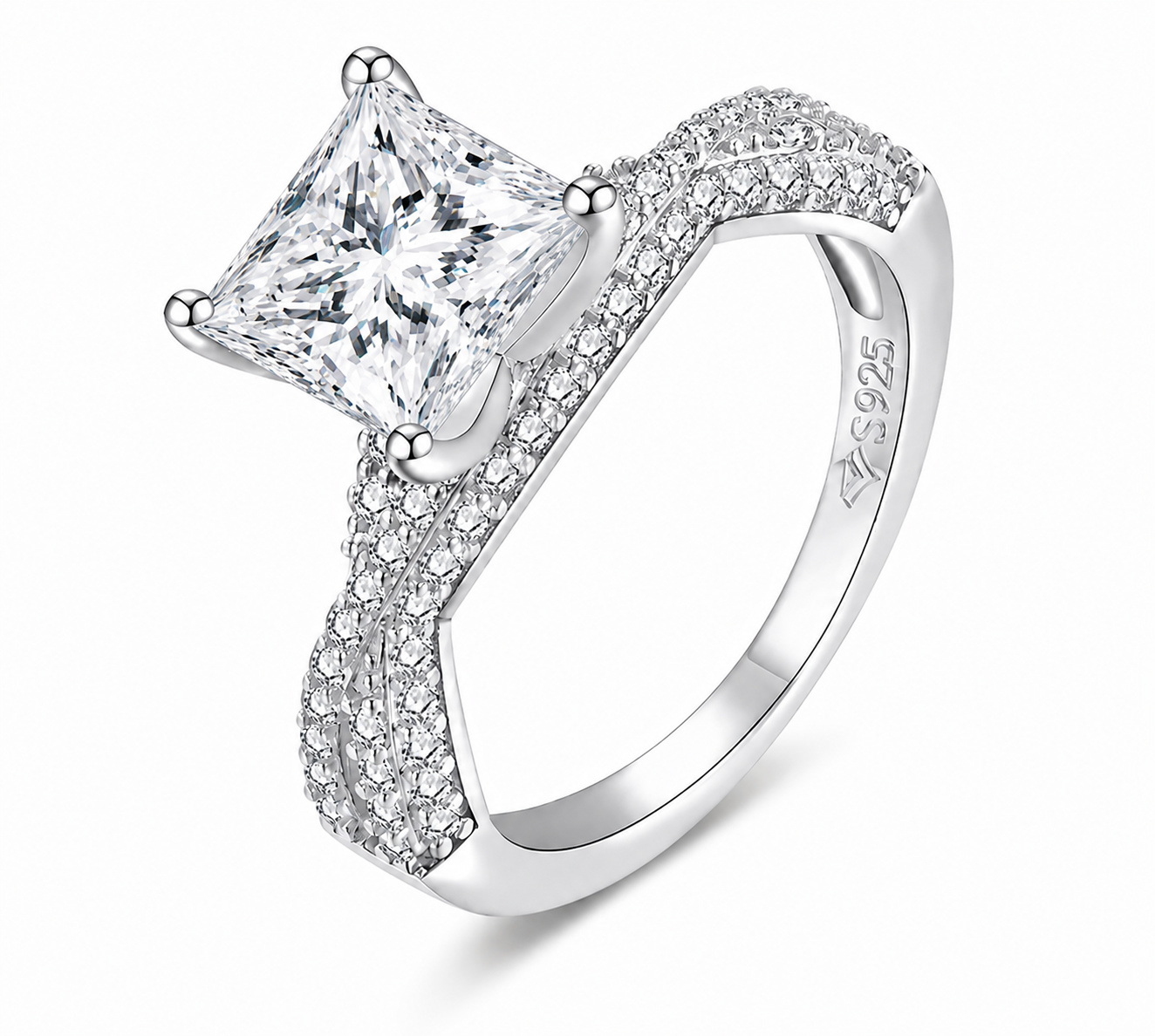 Bague Diane — Moissanite princesse 2 carats