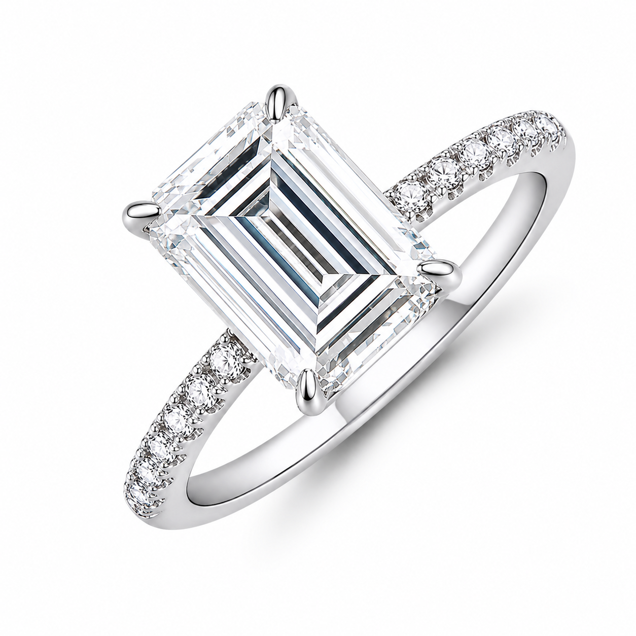 Bague Héritage — Moissanite taille émeraude