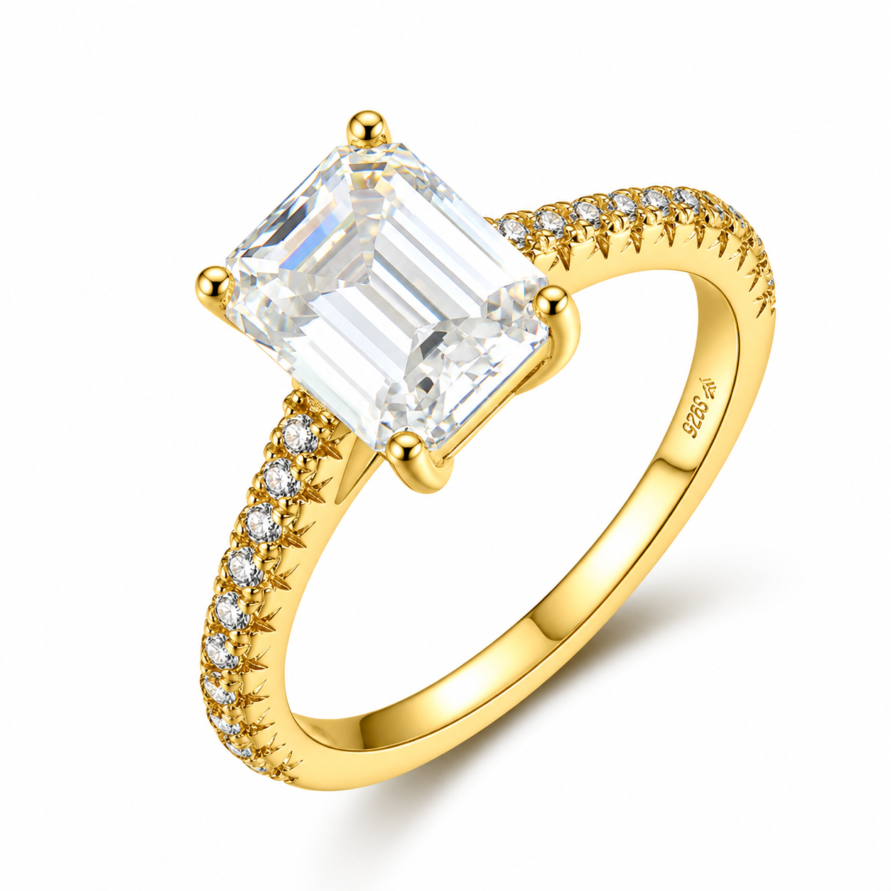 Bague Rivoli — Moissanite taille émeraude