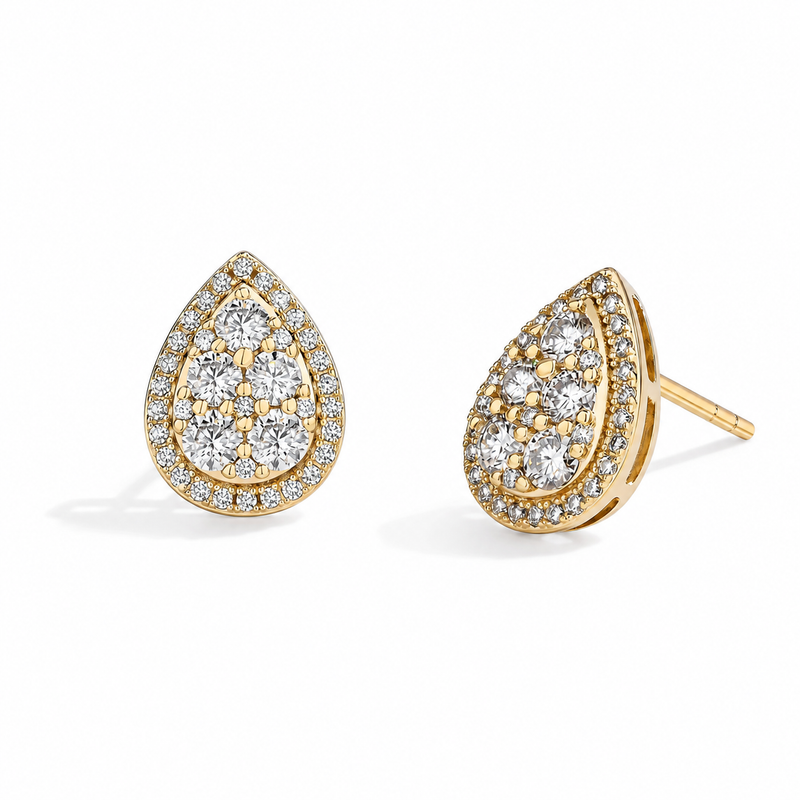 Boucles d'oreilles coeur moissanite en argent 925