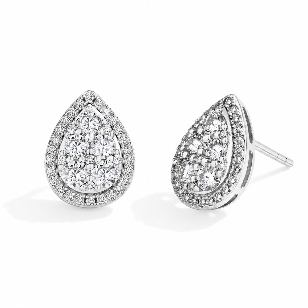 Boucles d'oreilles coeur moissanite en argent 925