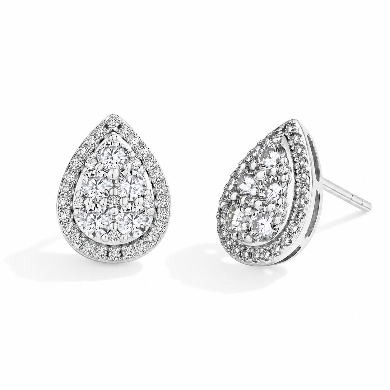 Boucles d'oreilles coeur moissanite en argent 925