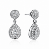 Boucles d'oreilles goutte poire moissanite argent 925