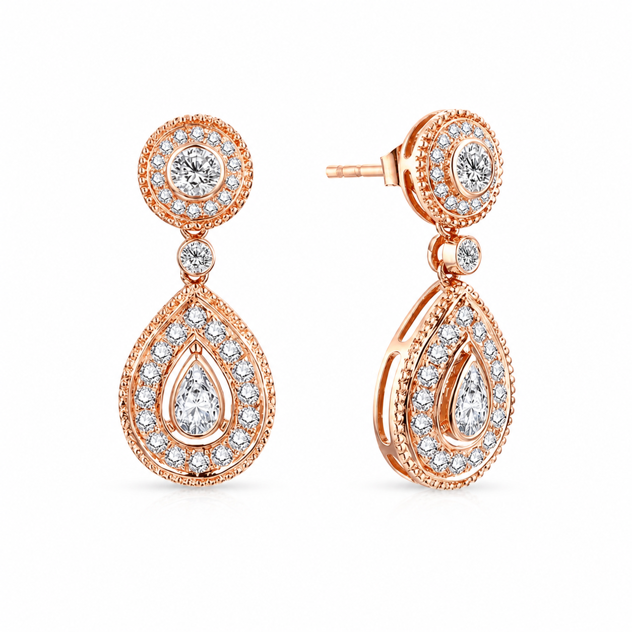 Boucles d'oreilles goutte poire moissanite argent 925