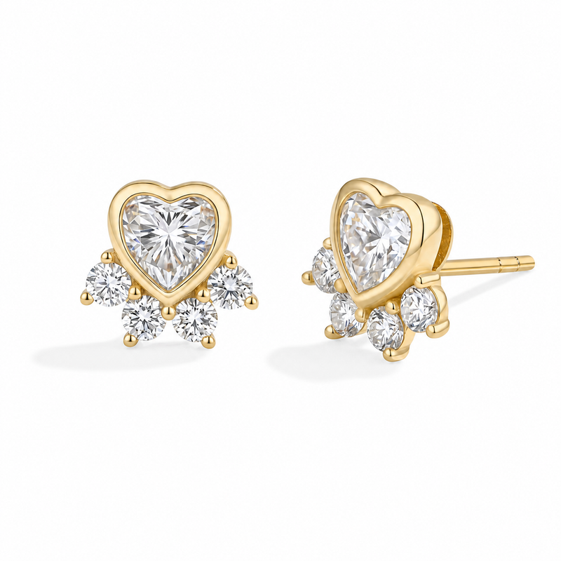 Boucles d'oreilles pendantes étoile moissanite plaqué or