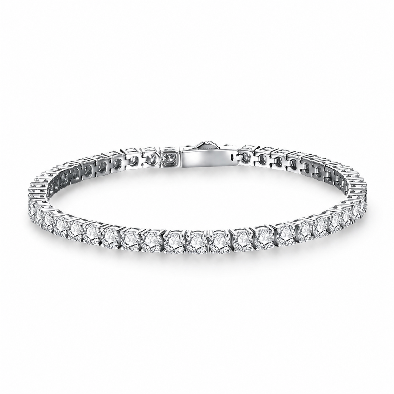 Bracelet tennis moissanite 3 mm en argent 925