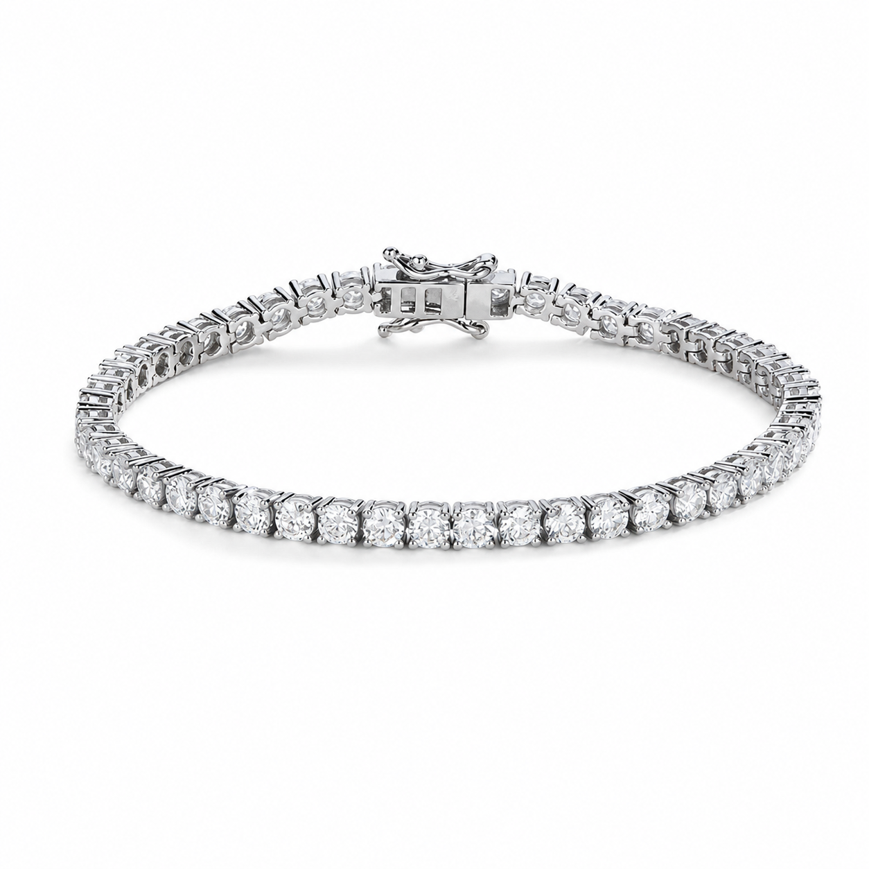 Bracelet tennis moissanite 3 mm en argent 925