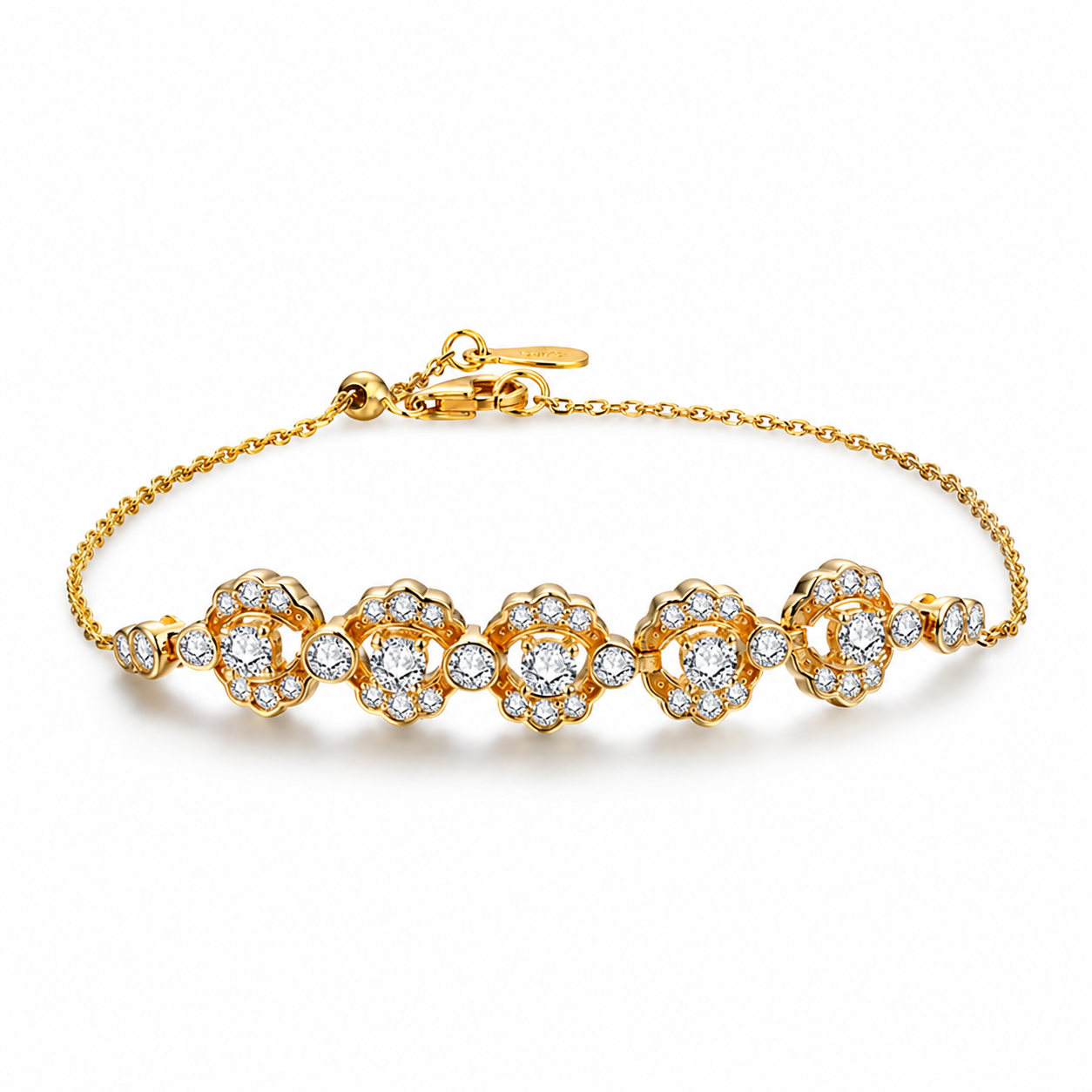 Bracelet tennis moissanite plaqué or 18K - Élégance classique