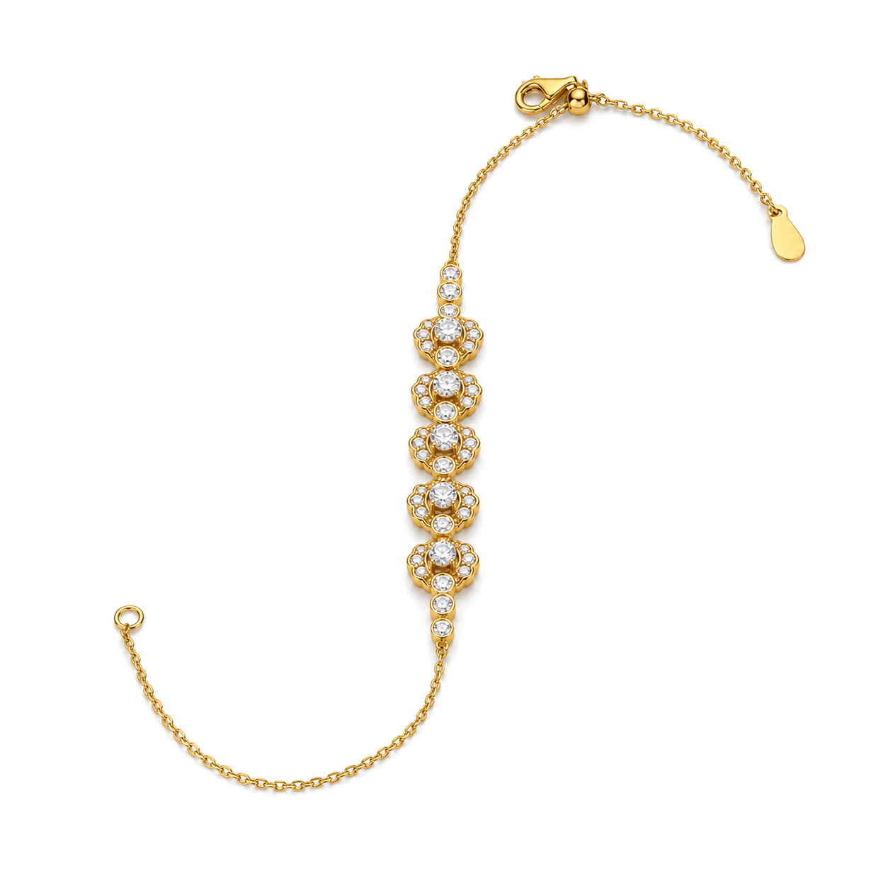 Bracelet tennis moissanite plaqué or 18K - Élégance classique