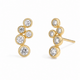 Clous d'oreilles solitaire moissanite plaqué or