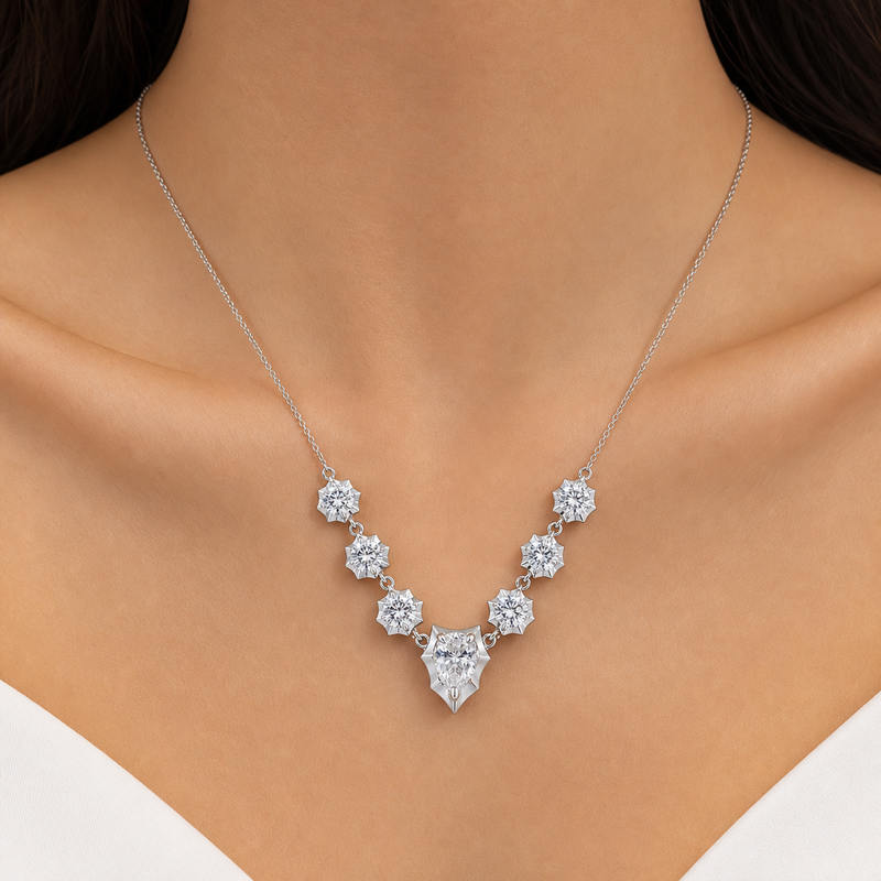 Comtesse Necklace — Moissanite drop