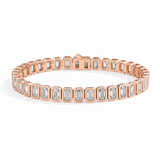 Bracelet tennis serti clos taille émeraude
