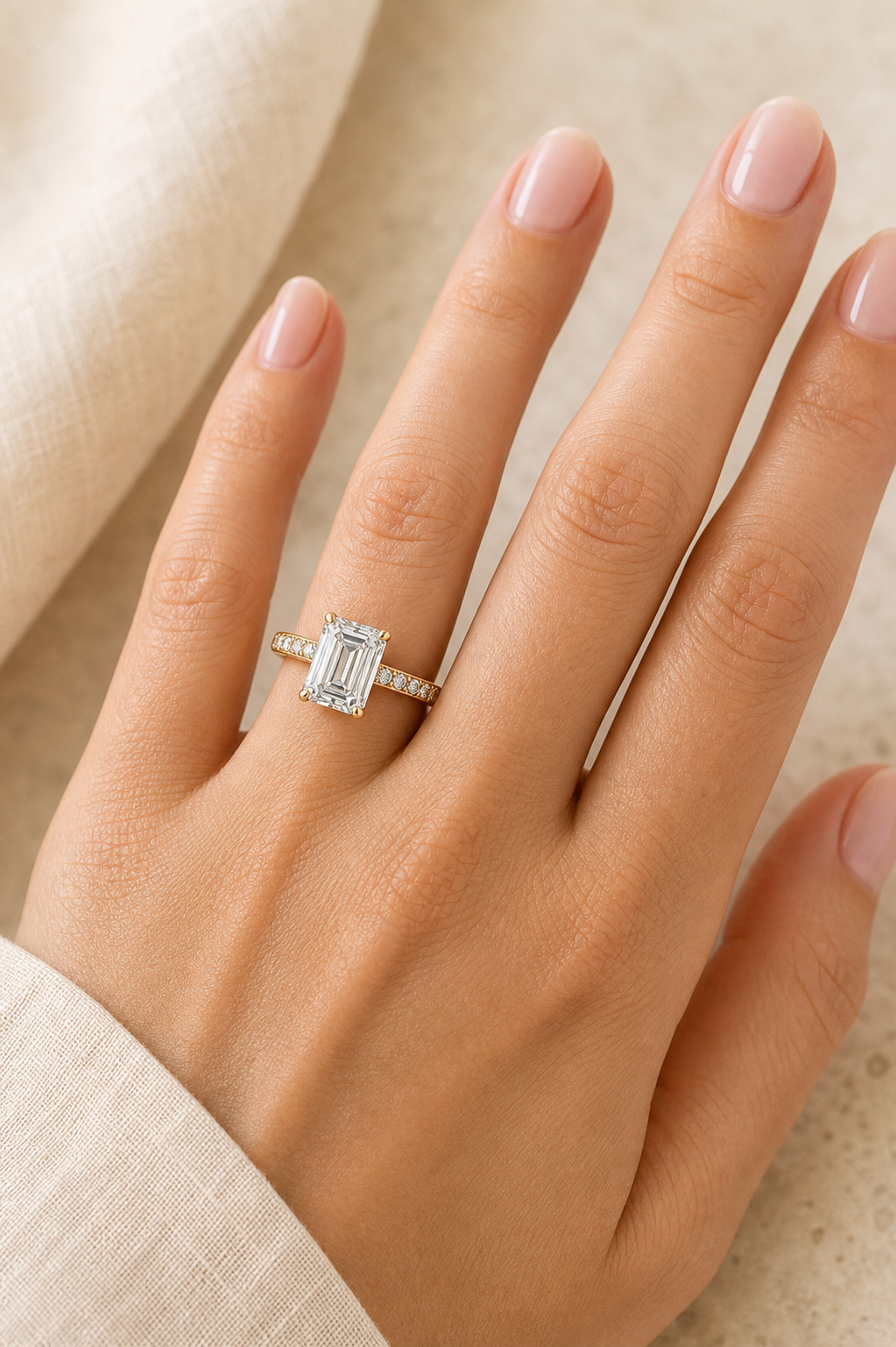 Bague Héritage — Moissanite taille émeraude