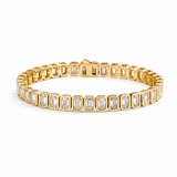 Bracelet tennis serti clos taille émeraude