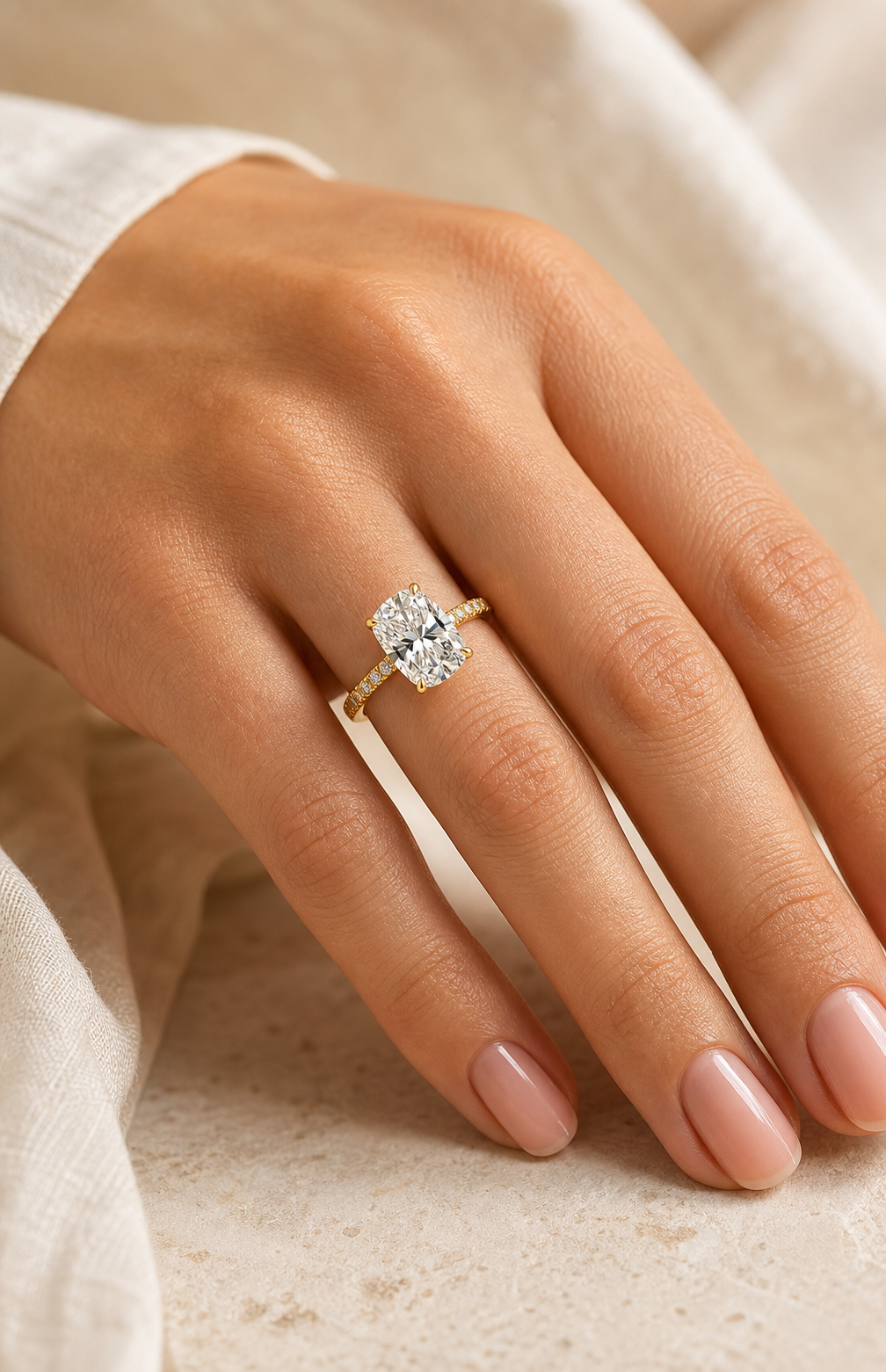 Victory Ring — Cushion Moissanite