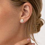 Boucles d'oreilles pendantes étoile moissanite plaqué or