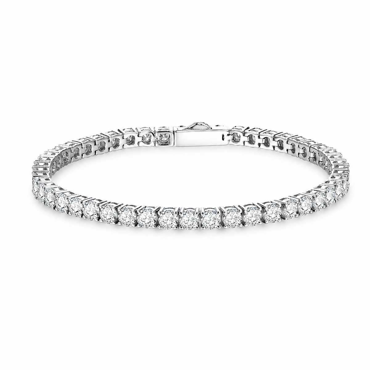 Bracelet tennis moissanite 3 mm en argent 925