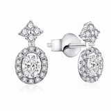 Clous d'oreilles ovales moissanite en argent 925